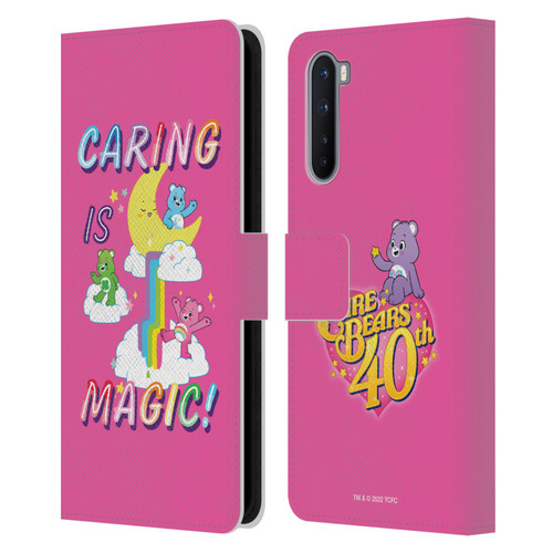 Care Bears 40th Anniversary Caring Is Magic Leather Book Wallet Case Cover For OnePlus Nord 5G