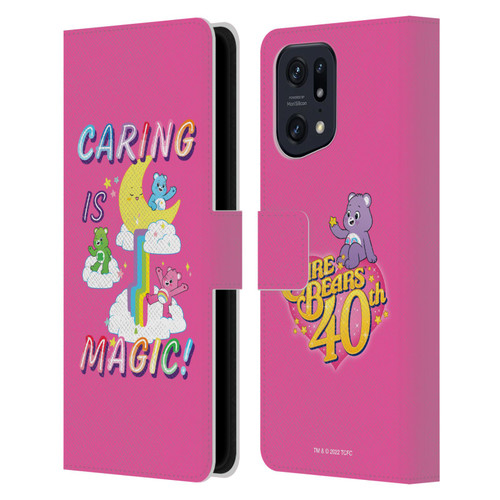 Care Bears 40th Anniversary Caring Is Magic Leather Book Wallet Case Cover For OPPO Find X5