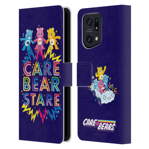 Care Bears 40th Anniversary Stare Leather Book Wallet Case Cover For OPPO Find X5 Pro