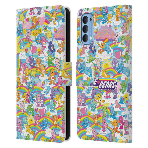 Care Bears 40th Anniversary Rainbow Leather Book Wallet Case Cover For OPPO Reno 4 5G