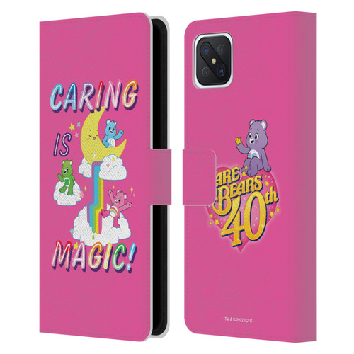 Care Bears 40th Anniversary Caring Is Magic Leather Book Wallet Case Cover For OPPO Reno4 Z 5G