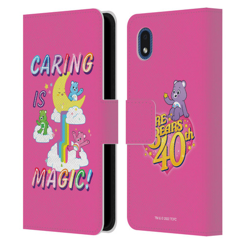 Care Bears 40th Anniversary Caring Is Magic Leather Book Wallet Case Cover For Samsung Galaxy A01 Core (2020)