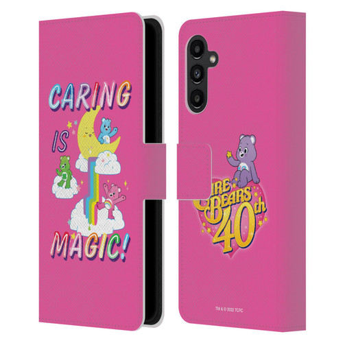 Care Bears 40th Anniversary Caring Is Magic Leather Book Wallet Case Cover For Samsung Galaxy A13 5G (2021)