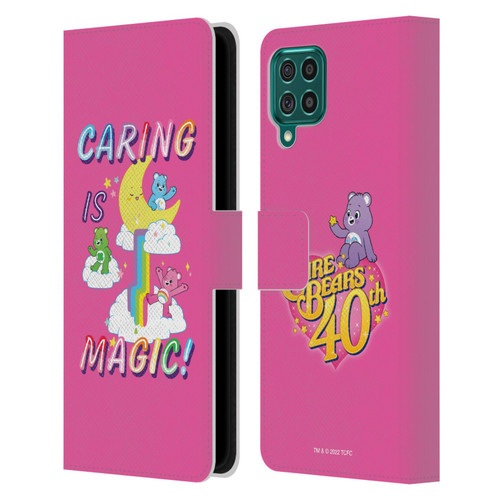 Care Bears 40th Anniversary Caring Is Magic Leather Book Wallet Case Cover For Samsung Galaxy F62 (2021)