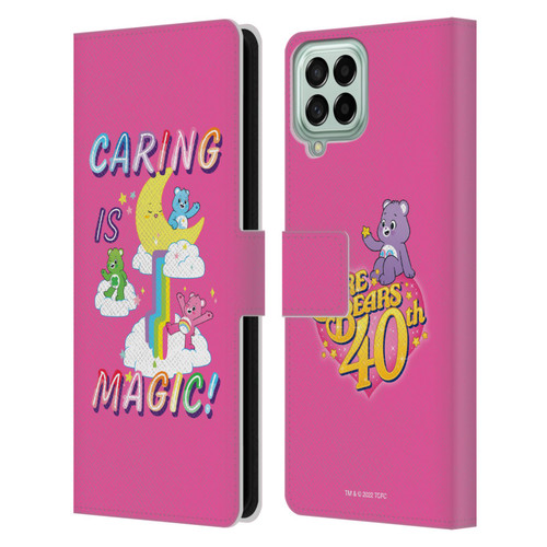 Care Bears 40th Anniversary Caring Is Magic Leather Book Wallet Case Cover For Samsung Galaxy M33 (2022)