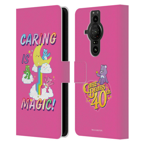 Care Bears 40th Anniversary Caring Is Magic Leather Book Wallet Case Cover For Sony Xperia Pro-I