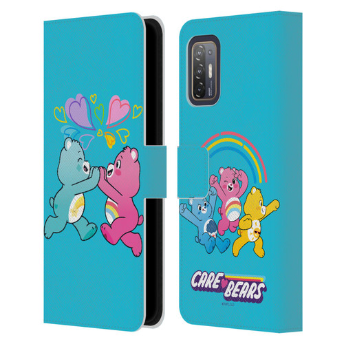 Care Bears Characters Funshine, Cheer And Grumpy Group 2 Leather Book Wallet Case Cover For HTC Desire 21 Pro 5G