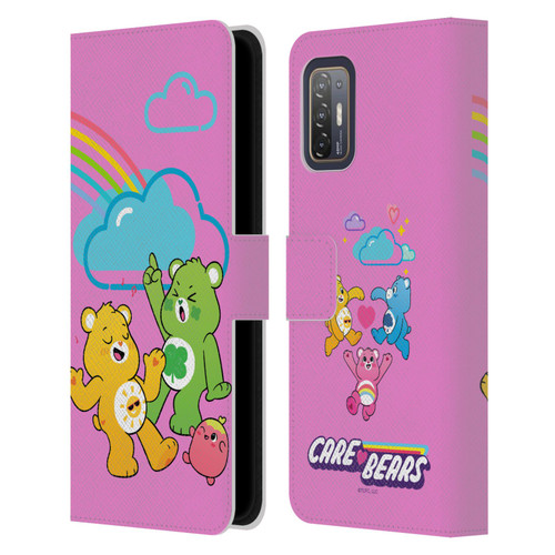 Care Bears Characters Funshine, Cheer And Grumpy Group Leather Book Wallet Case Cover For HTC Desire 21 Pro 5G