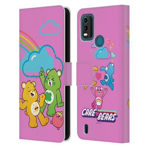 Care Bears Characters Funshine, Cheer And Grumpy Group Leather Book Wallet Case Cover For Nokia G11 Plus