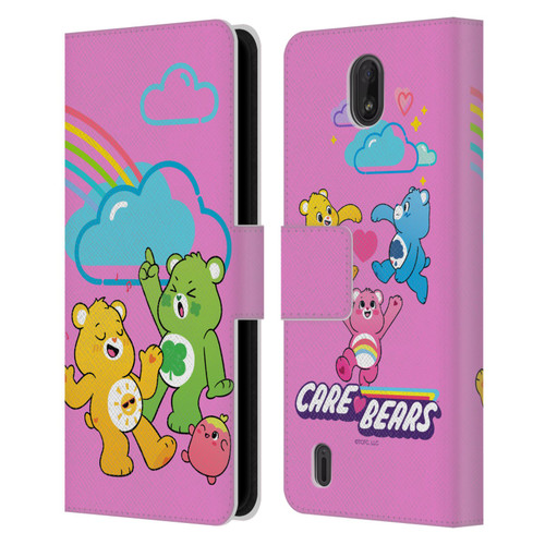Care Bears Characters Funshine, Cheer And Grumpy Group Leather Book Wallet Case Cover For Nokia C01 Plus/C1 2nd Edition