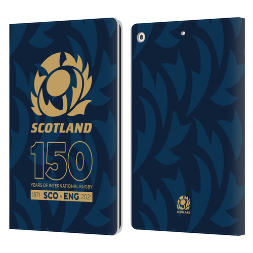 Scotland Rugby 150th Anniversary Thistle Leather Book Wallet Case Cover For Apple iPad 10.2 2019/2020/2021