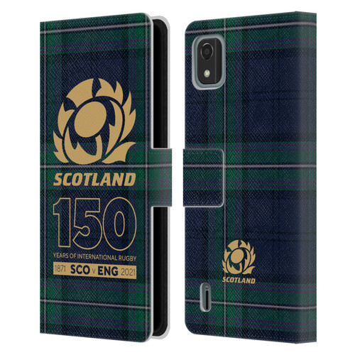 Scotland Rugby 150th Anniversary Tartan Leather Book Wallet Case Cover For Nokia C2 2nd Edition