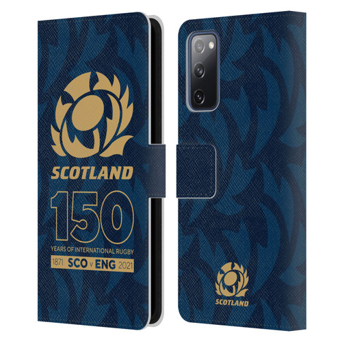 Scotland Rugby 150th Anniversary Thistle Leather Book Wallet Case Cover For Samsung Galaxy S20 FE / 5G
