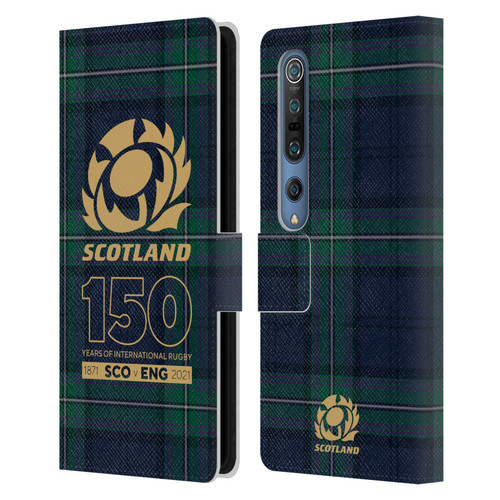 Scotland Rugby 150th Anniversary Tartan Leather Book Wallet Case Cover For Xiaomi Mi 10 5G / Mi 10 Pro 5G