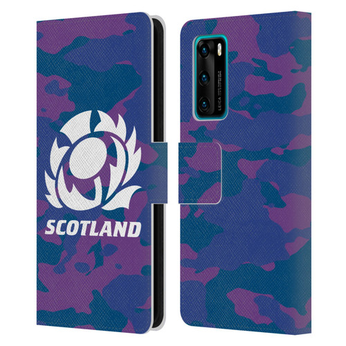 Scotland Rugby Logo 2 Camouflage Leather Book Wallet Case Cover For Huawei P40 5G