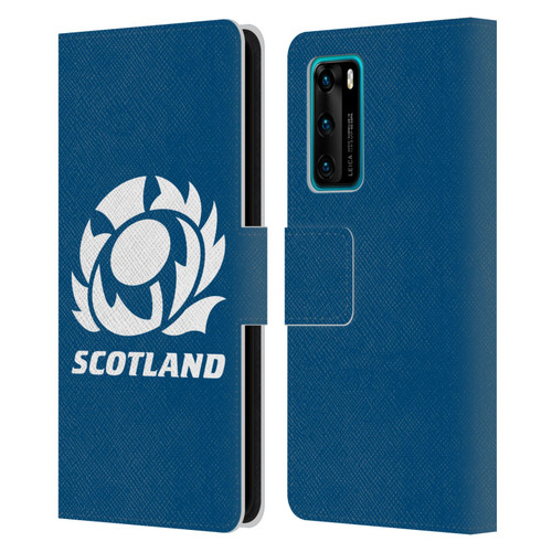 Scotland Rugby Logo 2 Plain Leather Book Wallet Case Cover For Huawei P40 5G