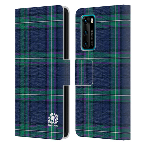 Scotland Rugby Logo 2 Tartans Leather Book Wallet Case Cover For Huawei P40 5G