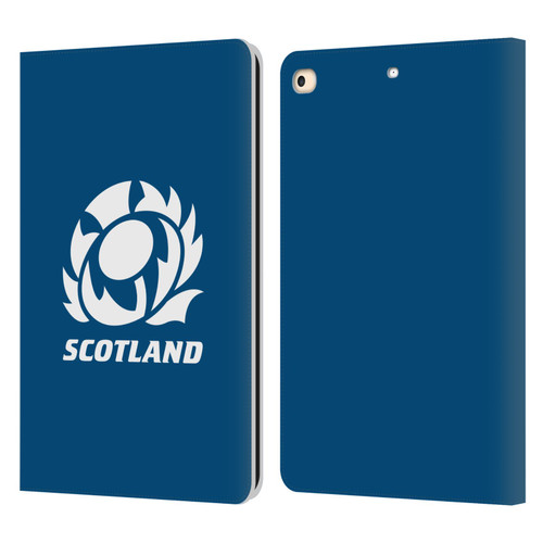 Scotland Rugby Logo 2 Plain Leather Book Wallet Case Cover For Apple iPad 9.7 2017 / iPad 9.7 2018