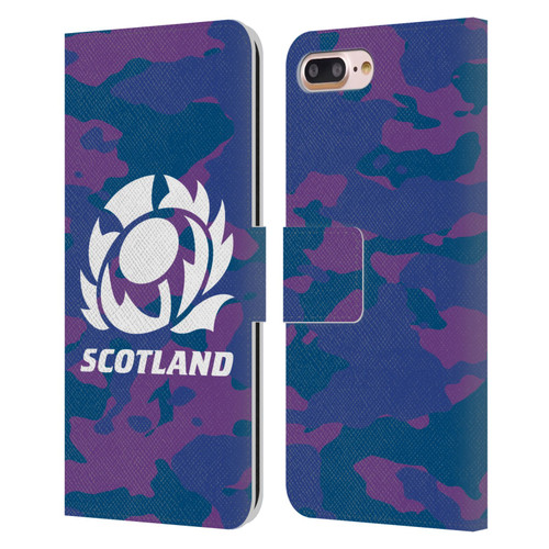 Scotland Rugby Logo 2 Camouflage Leather Book Wallet Case Cover For Apple iPhone 7 Plus / iPhone 8 Plus