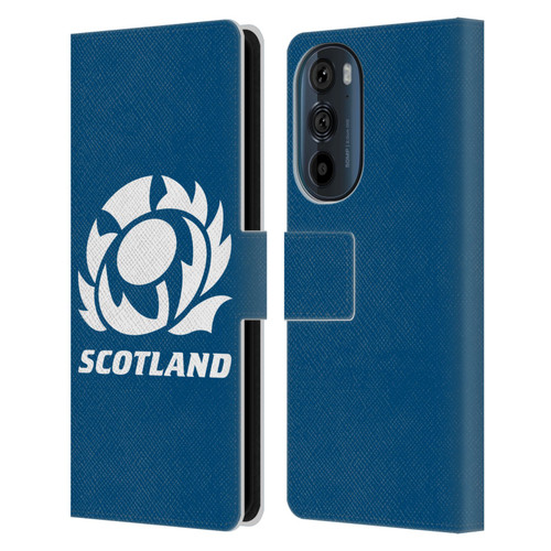 Scotland Rugby Logo 2 Plain Leather Book Wallet Case Cover For Motorola Edge 30