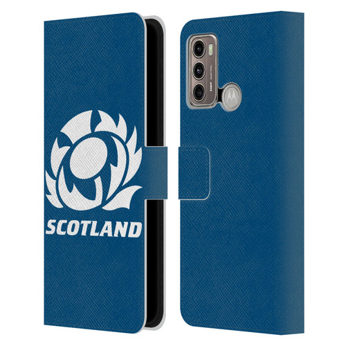 Scotland Rugby Logo 2 Plain Leather Book Wallet Case Cover For Motorola Moto G60 / Moto G40 Fusion