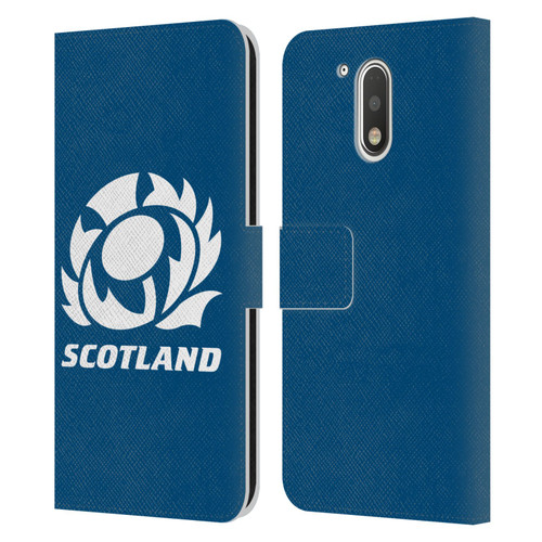 Scotland Rugby Logo 2 Plain Leather Book Wallet Case Cover For Motorola Moto G41