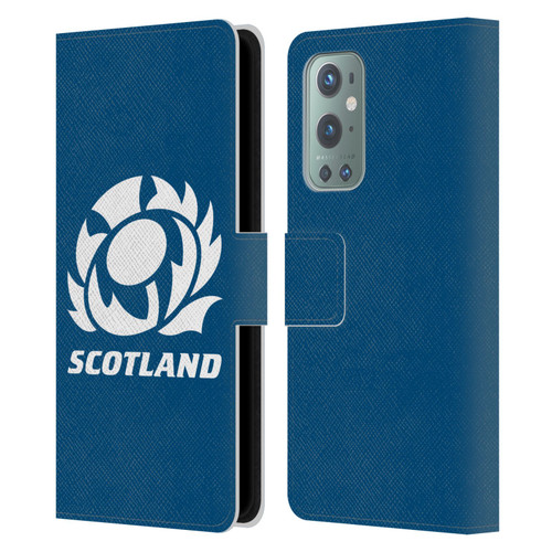 Scotland Rugby Logo 2 Plain Leather Book Wallet Case Cover For OnePlus 9