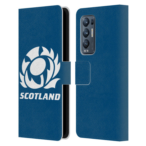 Scotland Rugby Logo 2 Plain Leather Book Wallet Case Cover For OPPO Find X3 Neo / Reno5 Pro+ 5G