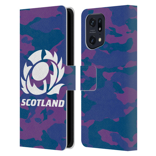 Scotland Rugby Logo 2 Camouflage Leather Book Wallet Case Cover For OPPO Find X5