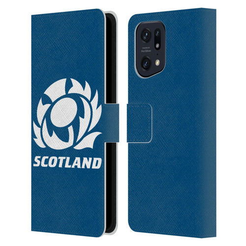 Scotland Rugby Logo 2 Plain Leather Book Wallet Case Cover For OPPO Find X5