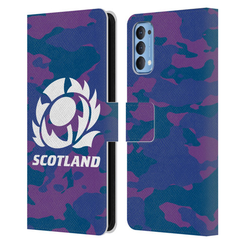 Scotland Rugby Logo 2 Camouflage Leather Book Wallet Case Cover For OPPO Reno 4 5G