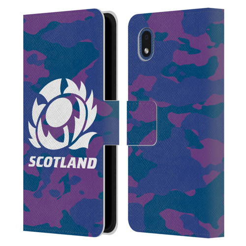 Scotland Rugby Logo 2 Camouflage Leather Book Wallet Case Cover For Samsung Galaxy A01 Core (2020)