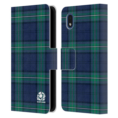Scotland Rugby Logo 2 Tartans Leather Book Wallet Case Cover For Samsung Galaxy A01 Core (2020)