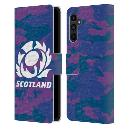 Scotland Rugby Logo 2 Camouflage Leather Book Wallet Case Cover For Samsung Galaxy A13 5G (2021)