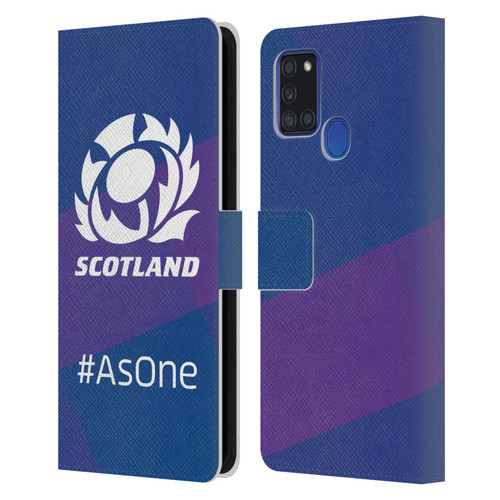 Scotland Rugby Logo 2 As One Leather Book Wallet Case Cover For Samsung Galaxy A21s (2020)