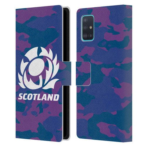 Scotland Rugby Logo 2 Camouflage Leather Book Wallet Case Cover For Samsung Galaxy A51 (2019)