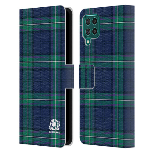 Scotland Rugby Logo 2 Tartans Leather Book Wallet Case Cover For Samsung Galaxy F62 (2021)