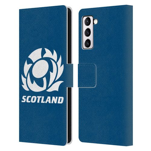 Scotland Rugby Logo 2 Plain Leather Book Wallet Case Cover For Samsung Galaxy S21+ 5G