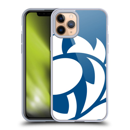 Scotland Rugby Oversized Thistle Saltire Blue Soft Gel Case for Apple iPhone 11 Pro