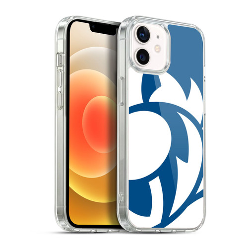 Scotland Rugby Oversized Thistle Saltire Blue Soft Gel Case for Apple iPhone 12 / iPhone 12 Pro & MagSafe