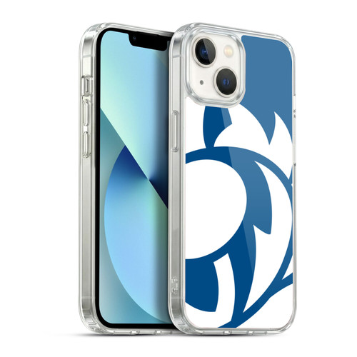 Scotland Rugby Oversized Thistle Saltire Blue Soft Gel Case for Apple iPhone 13