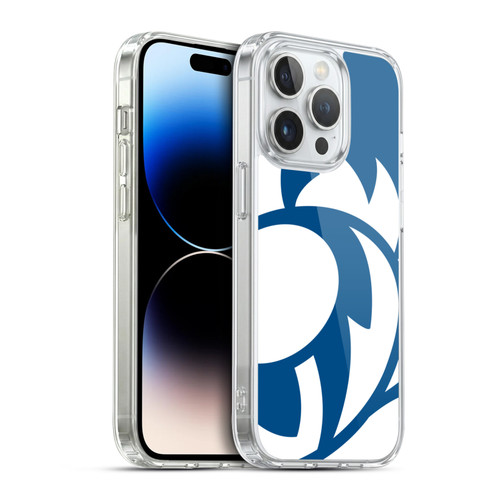 Scotland Rugby Oversized Thistle Saltire Blue Soft Gel Case for Apple iPhone 14 Pro & MagSafe