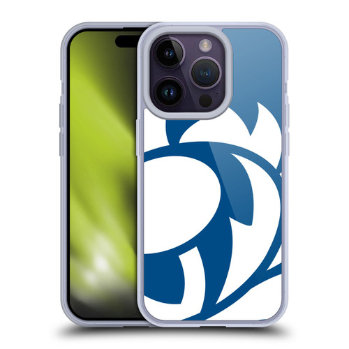 Scotland Rugby Oversized Thistle Saltire Blue Soft Gel Case for Apple iPhone 14 Pro