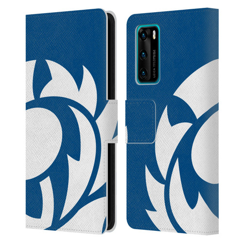 Scotland Rugby Oversized Thistle Saltire Blue Leather Book Wallet Case Cover For Huawei P40 5G