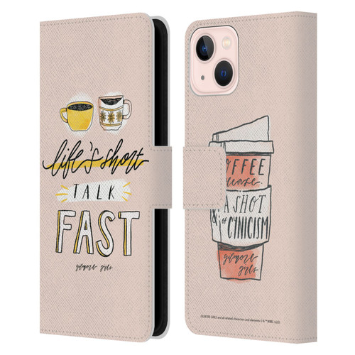 Gilmore Girls Graphics Life's Short Talk Fast Leather Book Wallet Case Cover For Apple iPhone 13