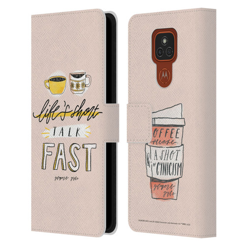 Gilmore Girls Graphics Life's Short Talk Fast Leather Book Wallet Case Cover For Motorola Moto E7 Plus