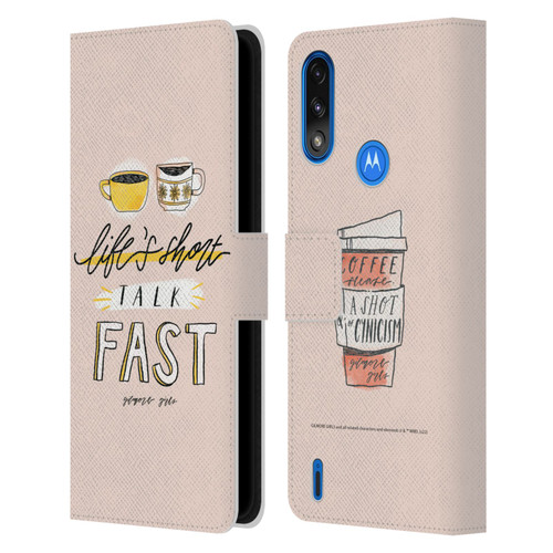 Gilmore Girls Graphics Life's Short Talk Fast Leather Book Wallet Case Cover For Motorola Moto E7 Power / Moto E7i Power