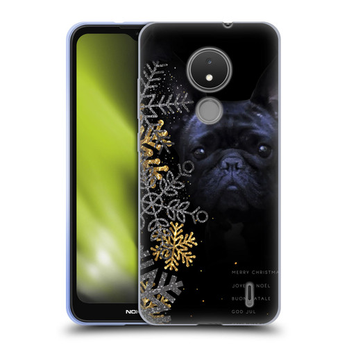 Klaudia Senator French Bulldog 2 Snow Flakes Soft Gel Case for Nokia C21