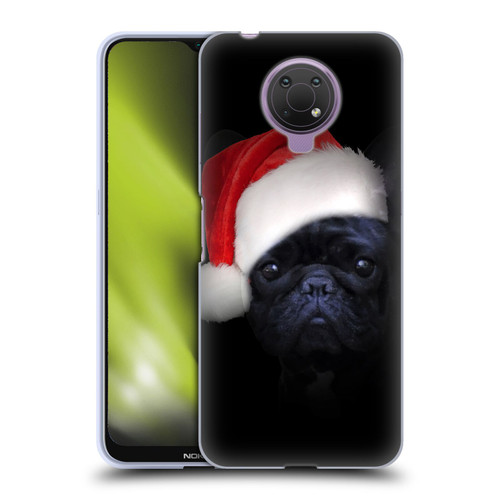 Klaudia Senator French Bulldog 2 Christmas Hat Soft Gel Case for Nokia G10