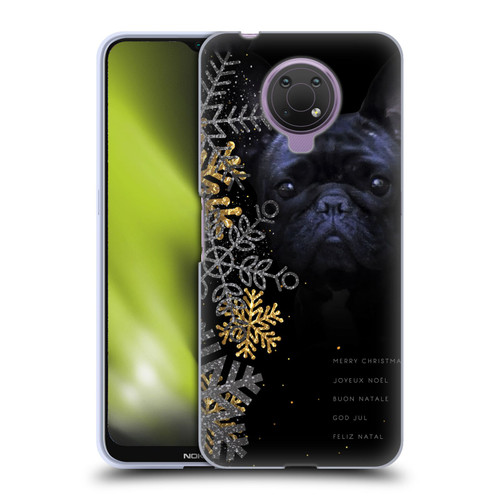 Klaudia Senator French Bulldog 2 Snow Flakes Soft Gel Case for Nokia G10